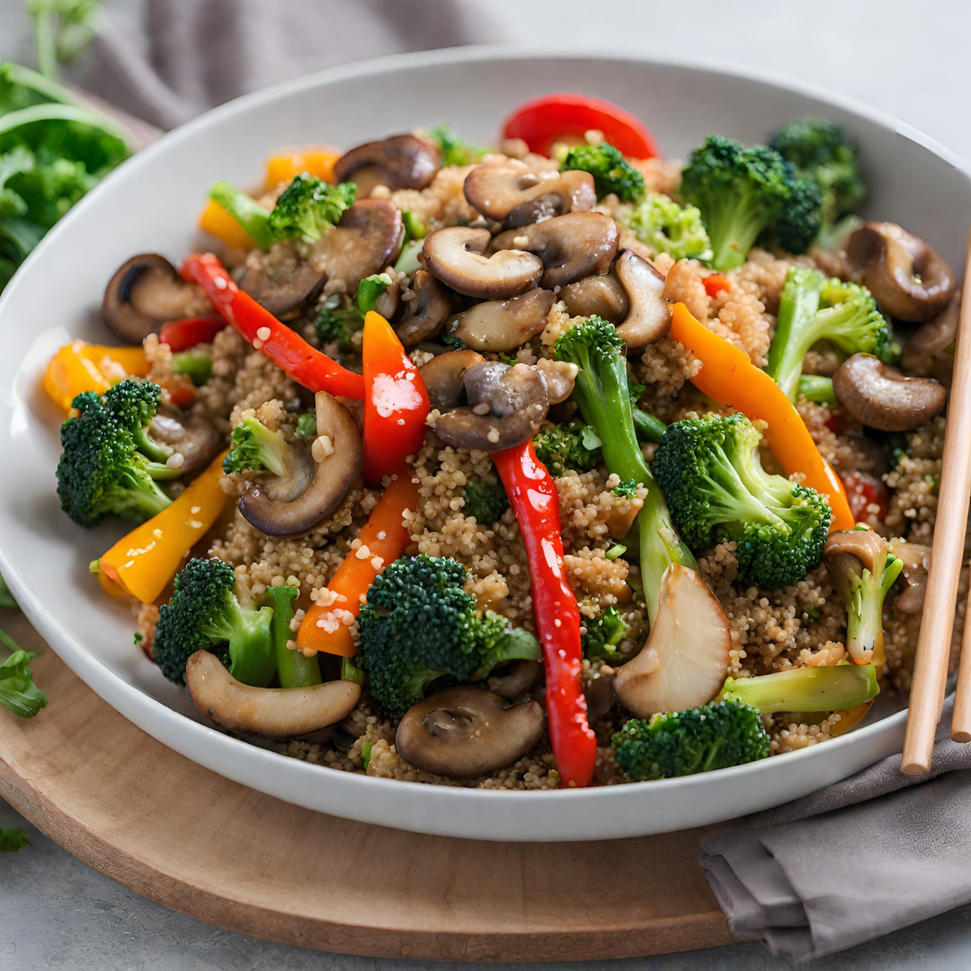 Stir-Fried Asian Vegetable Quinoa Bowl