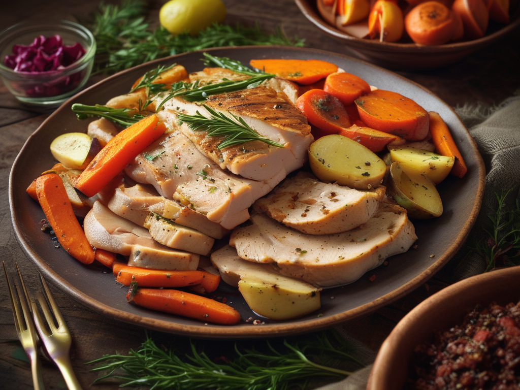 Herb-Roasted Turkey Breast with Root Vegetables (GERD / Gastritis friendly)